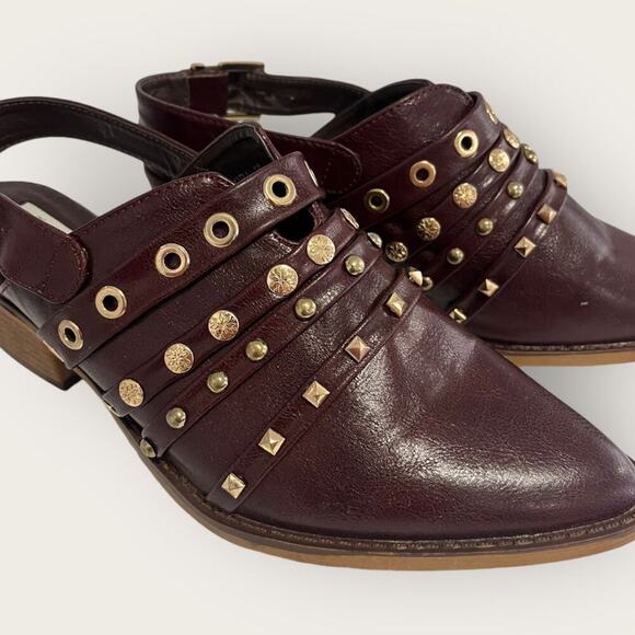 Vintage Havana Kira Deep Brown Sling-back Leather Shoes Booties 10 - Picture 5 of 11